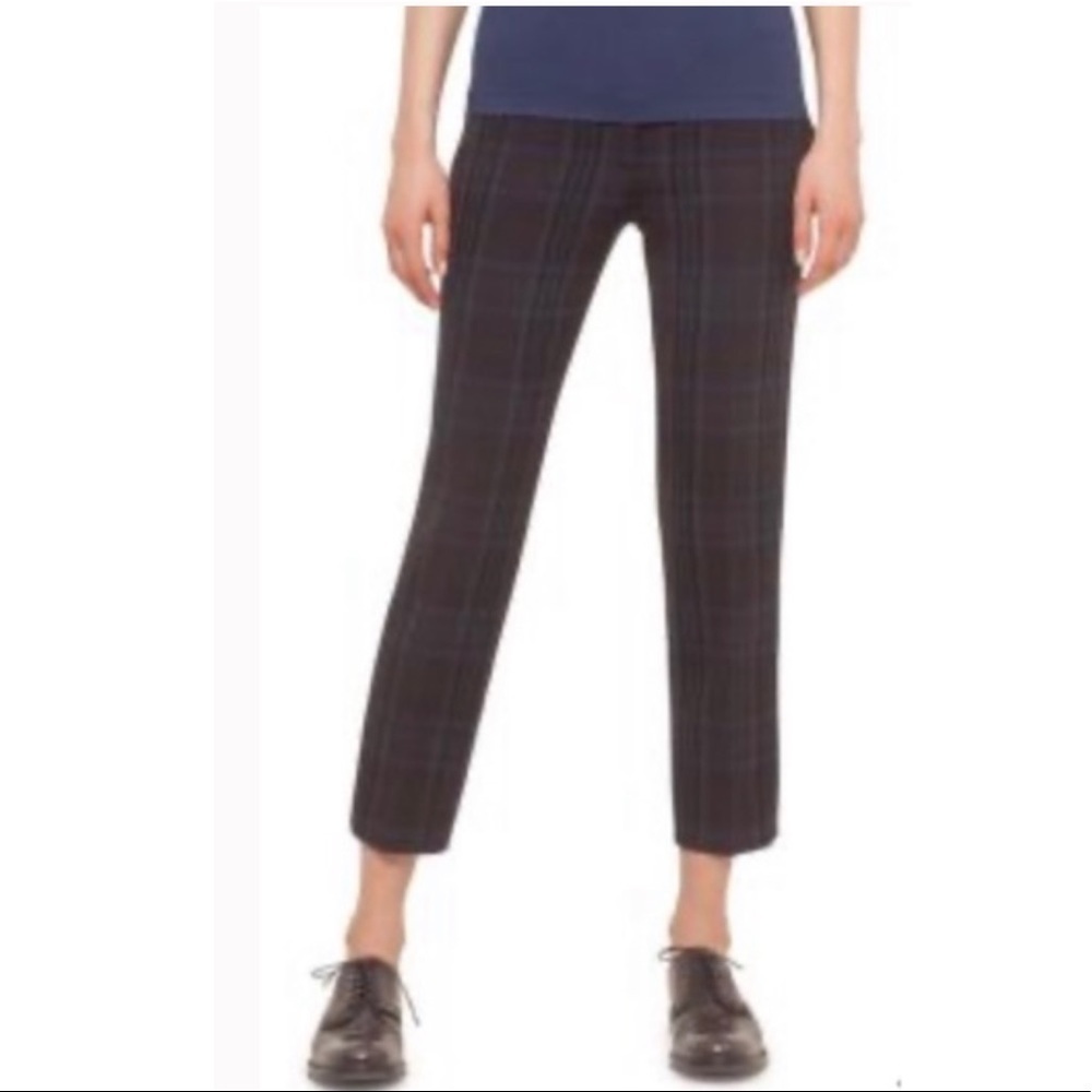 Akris Punto Plaid Slim Leg Cropped Trousers